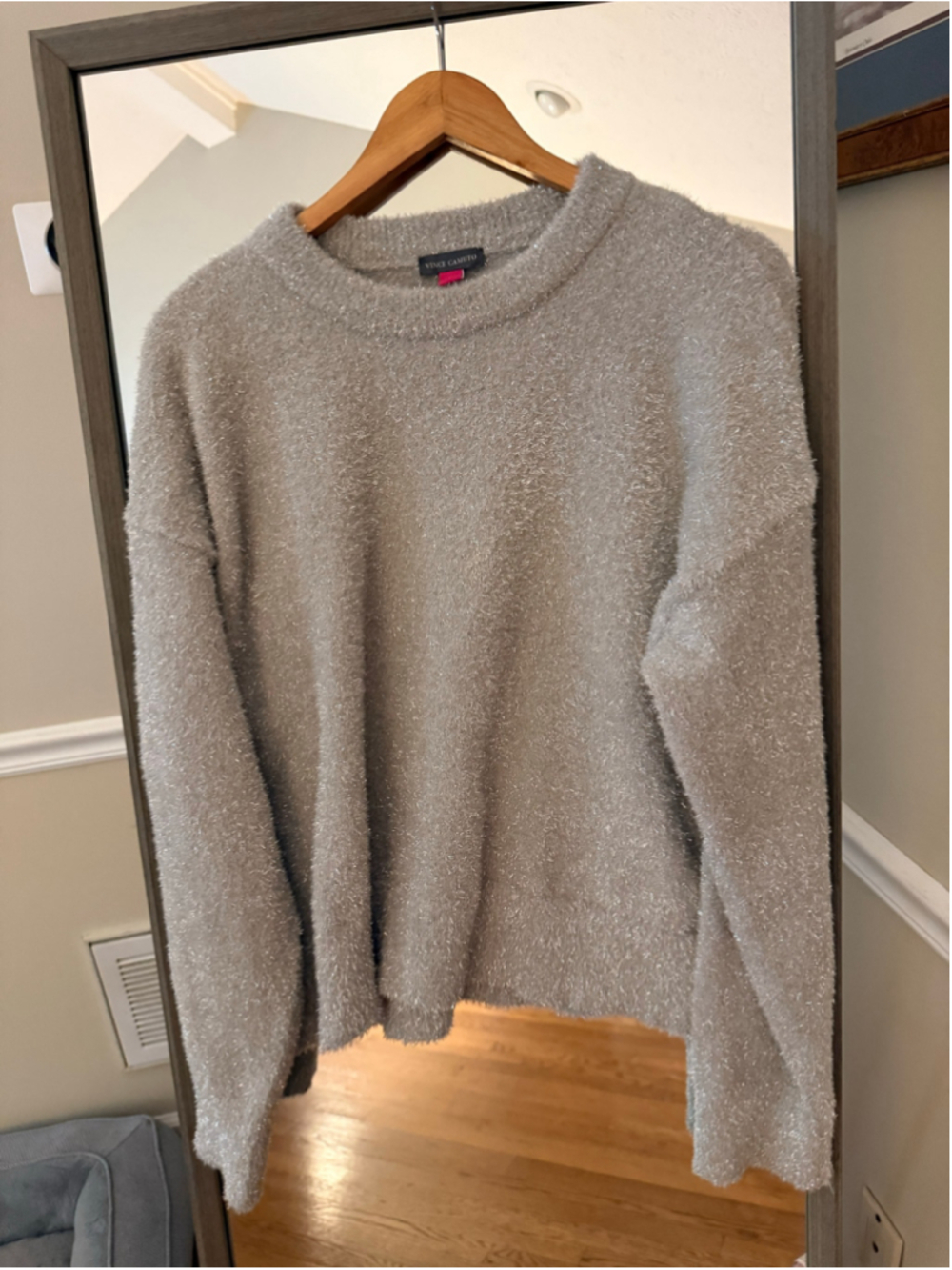 Women's Vince Camuto Crew Neck Sweater Silver Grey Size L